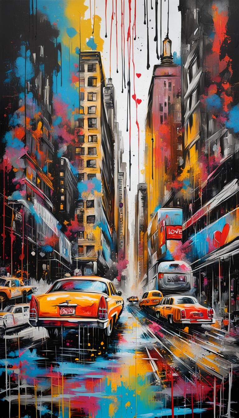 New York Mural in Graffiti Street Art Style