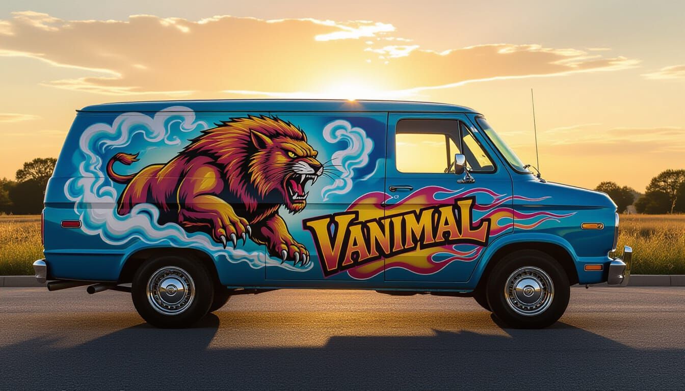 1970 Dodge Van "VANIMAL" with Beast Airbrush Art