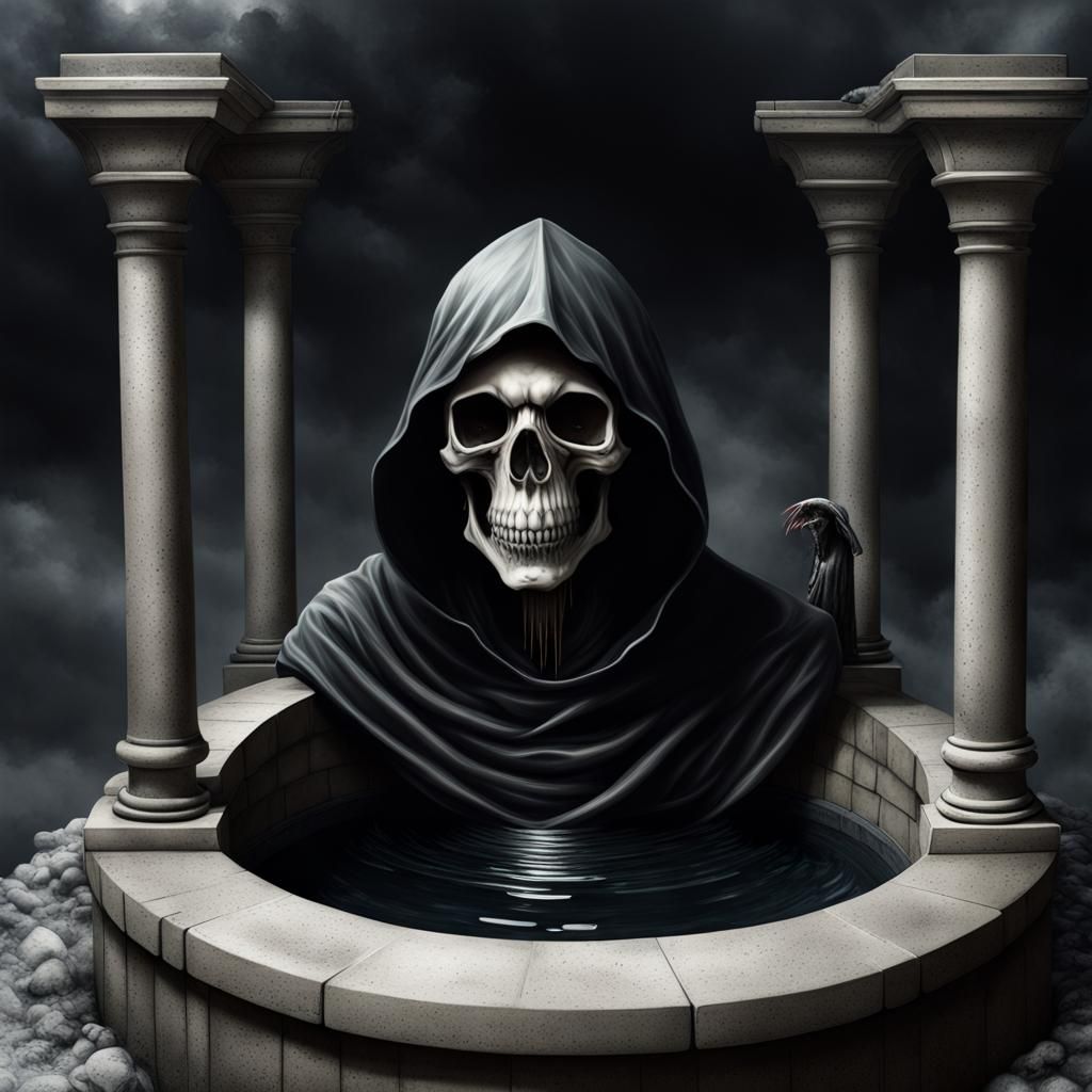 Grim Reaper Collecting Souls: Hyperrealistic Dark Fantasy