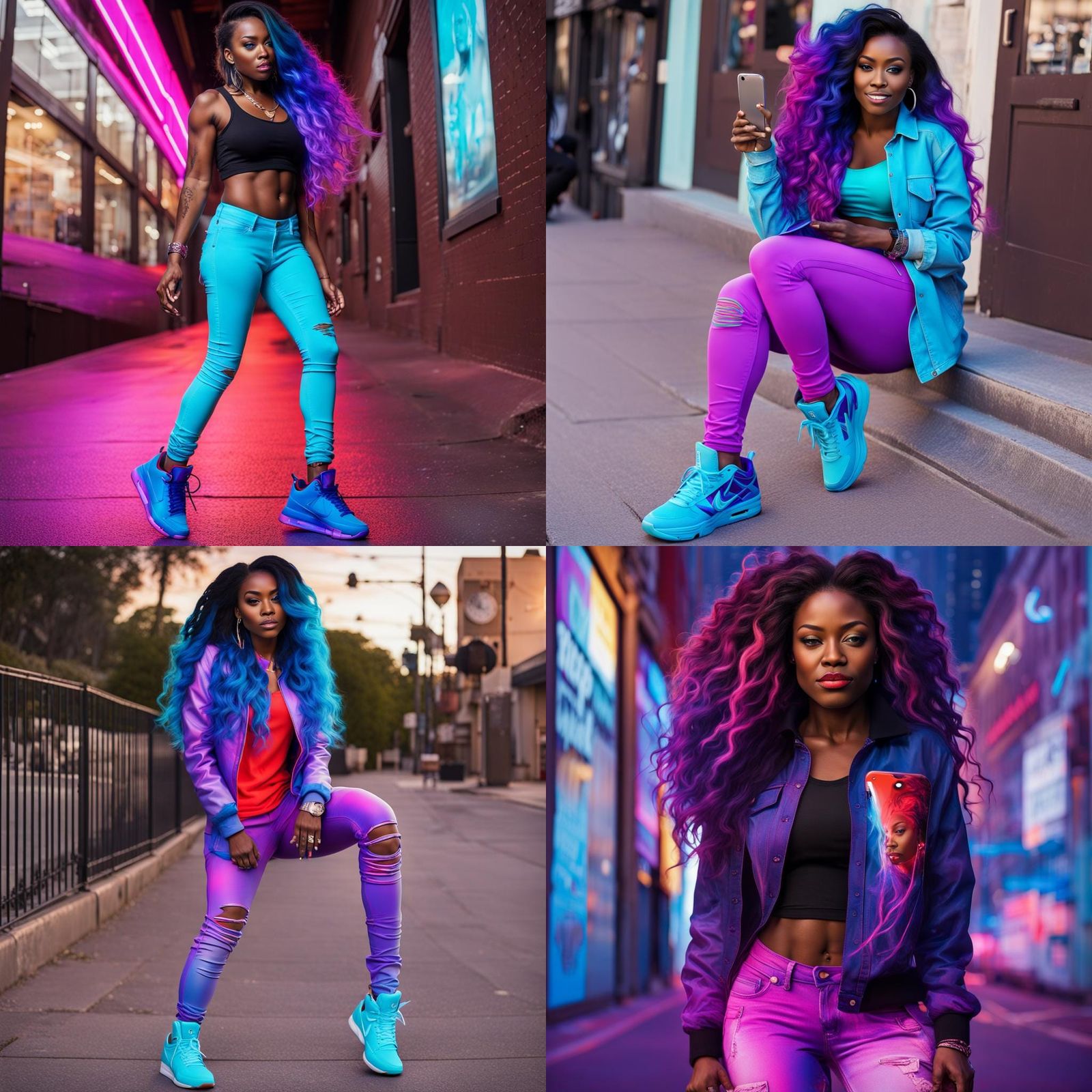 Neon Woman Emerges from Social Media Explosion