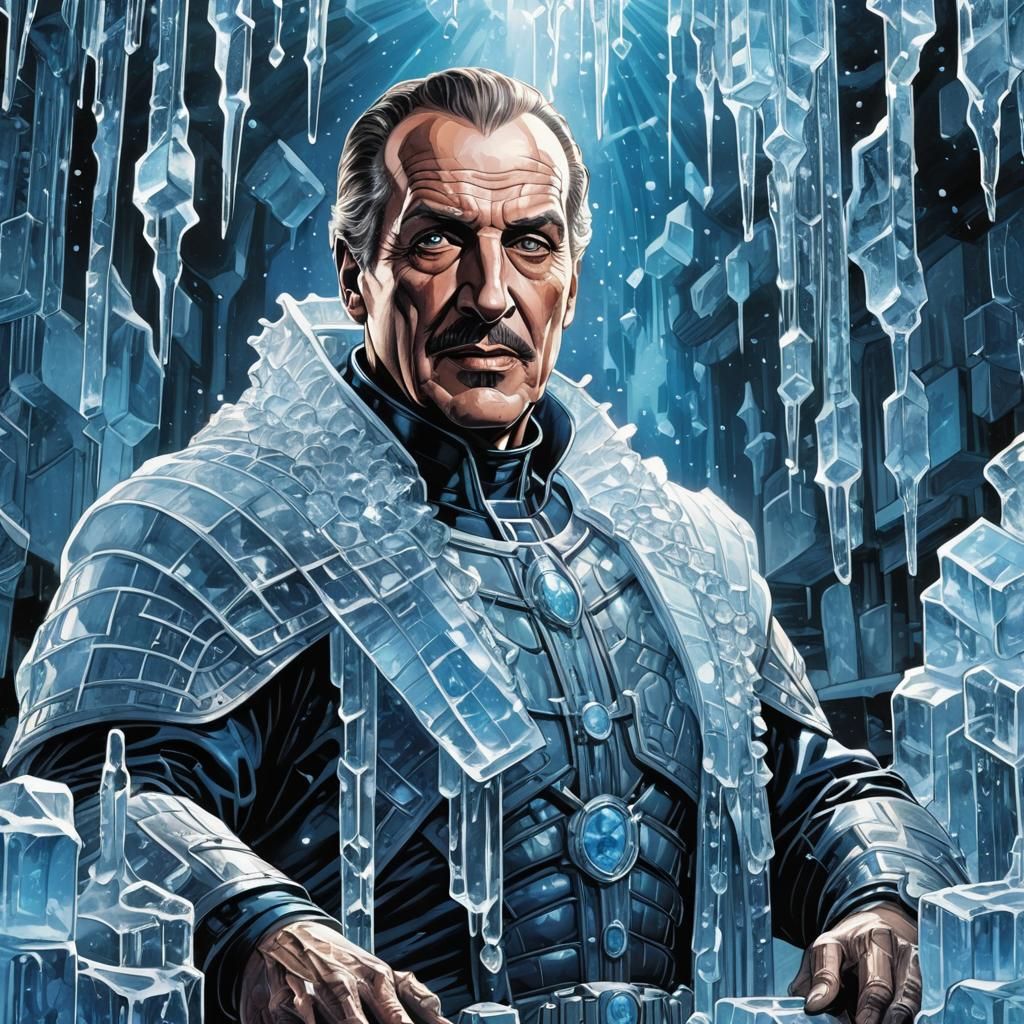 Mr. Freeze in Comic Book Art Style