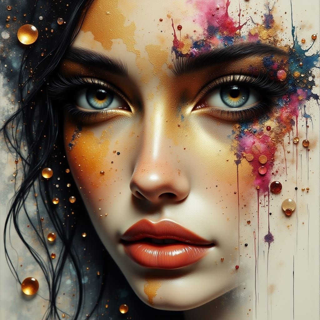 Mysterious Beauty Portrait with Diamond Highlights