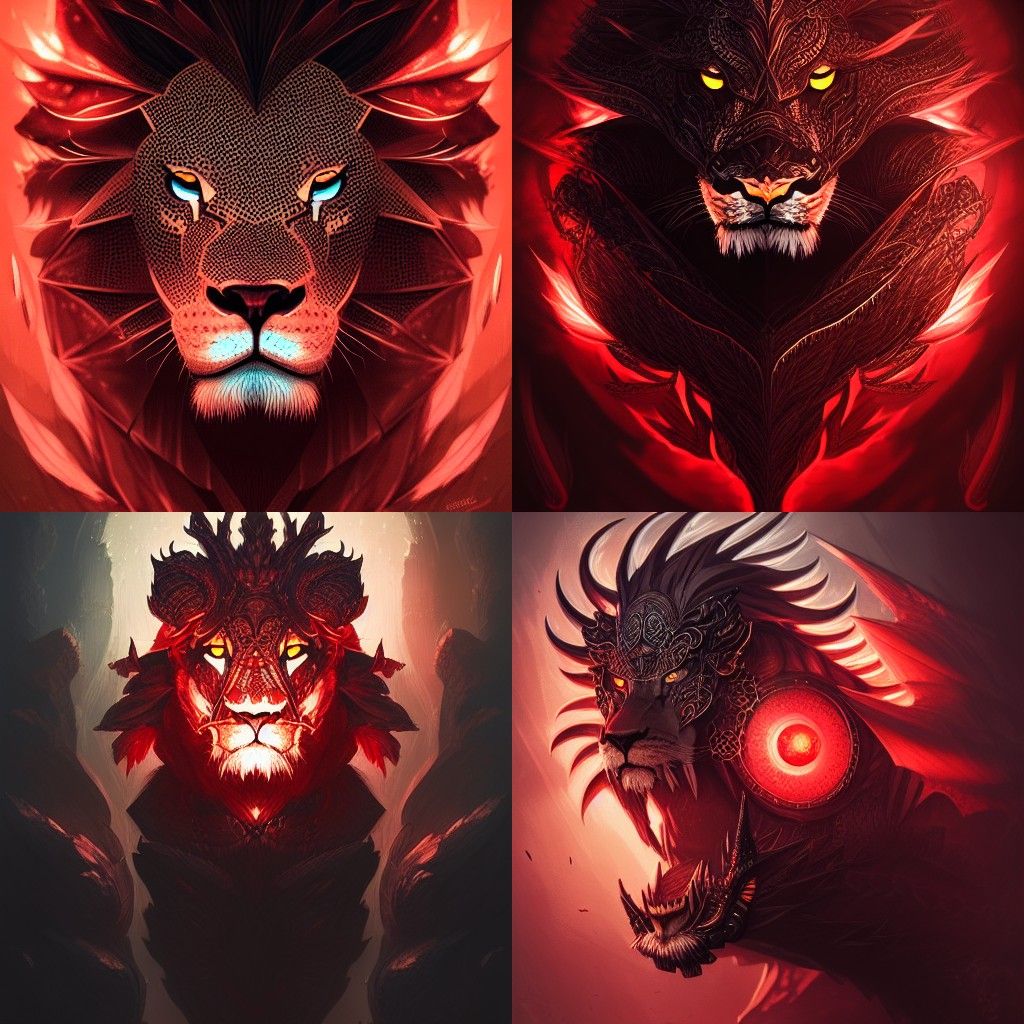 Sinister Lion and Dragon