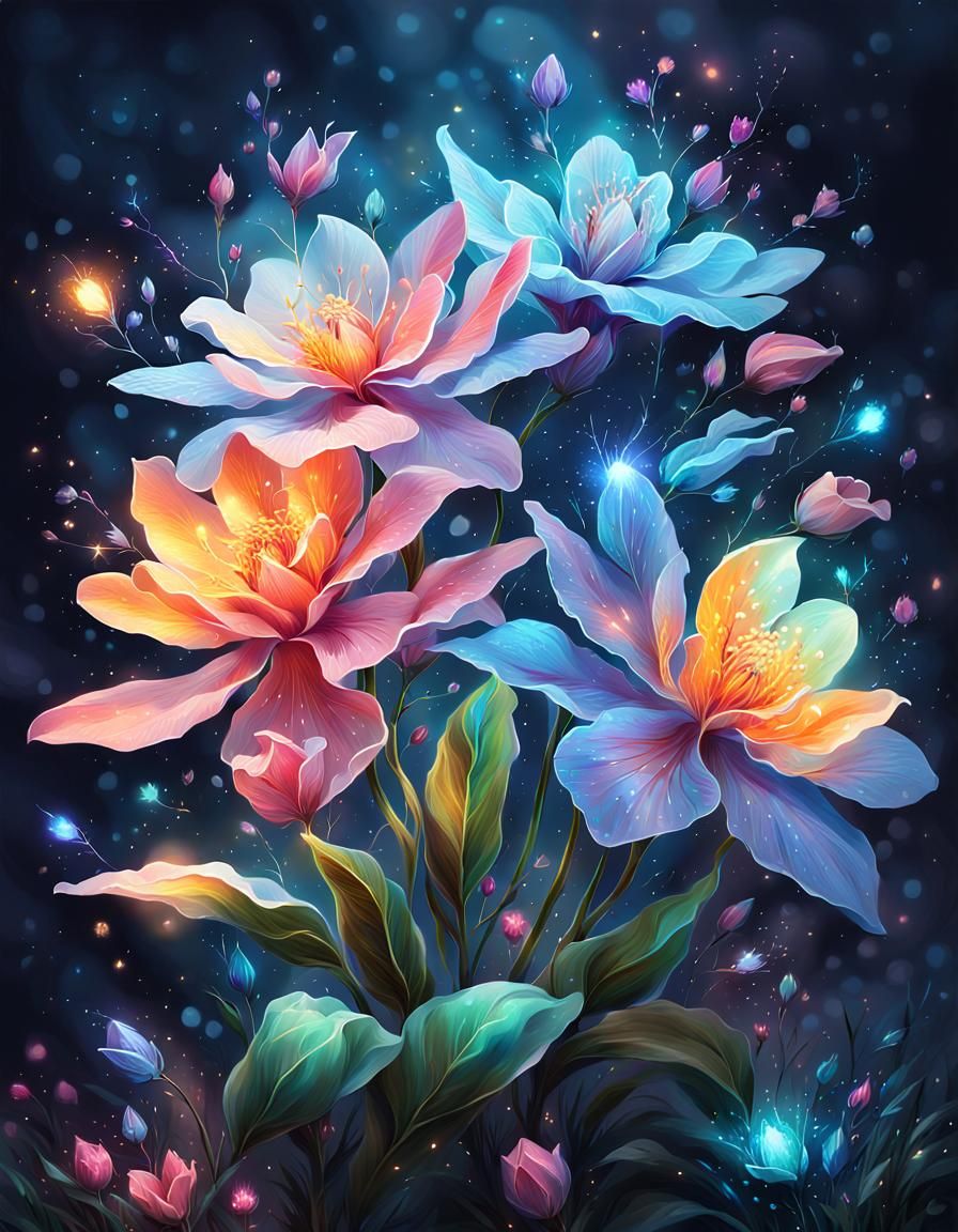 Glowing Magical Flowers Concept Art