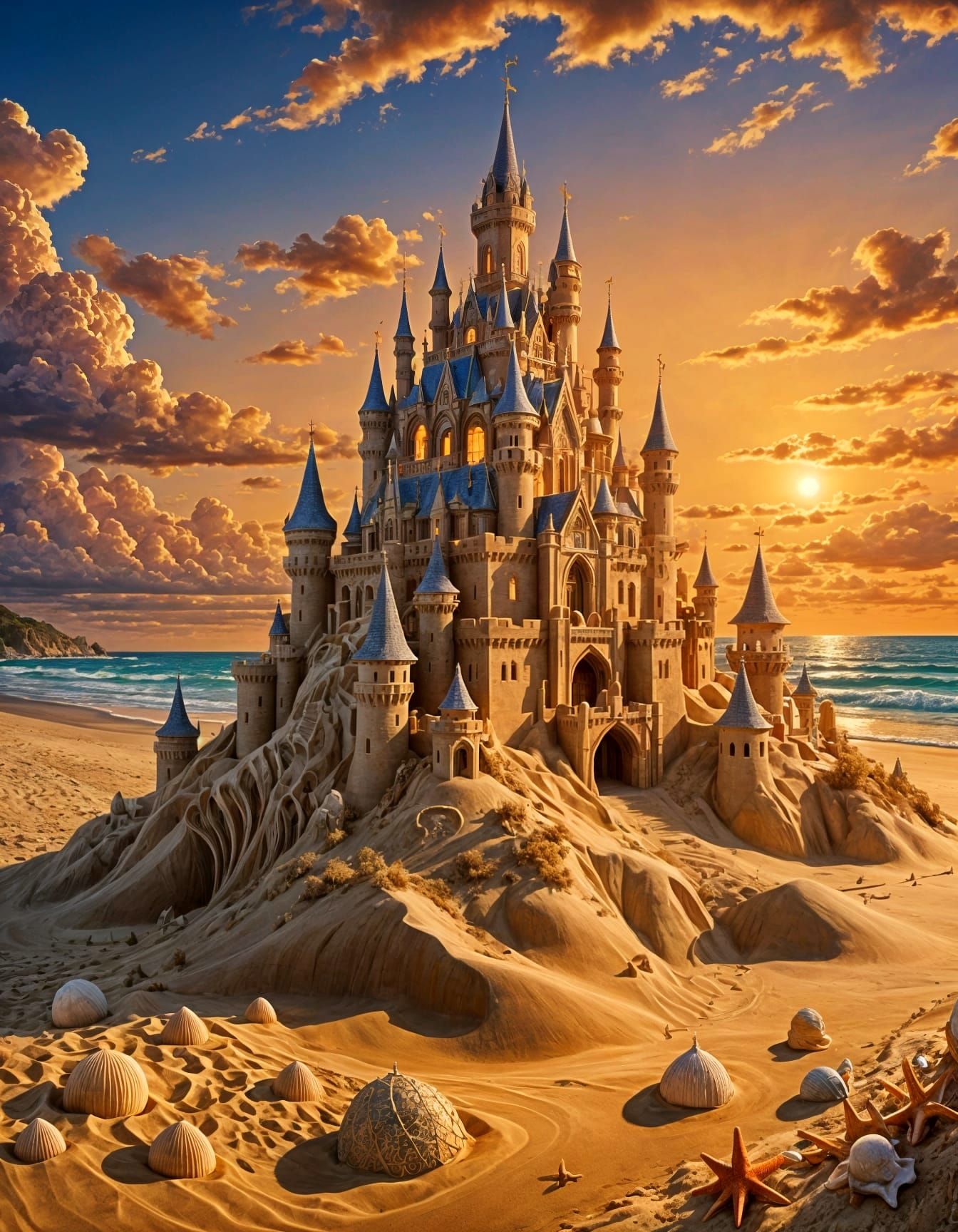 Sunset Dreams: The Enchanted Sandcastle