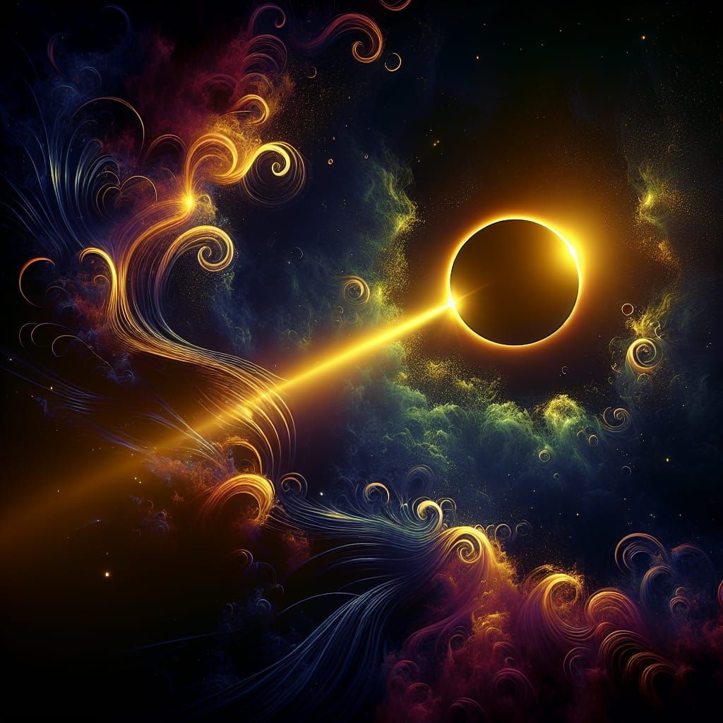 Neon Solar Eclipse in Hyperrealistic HDR