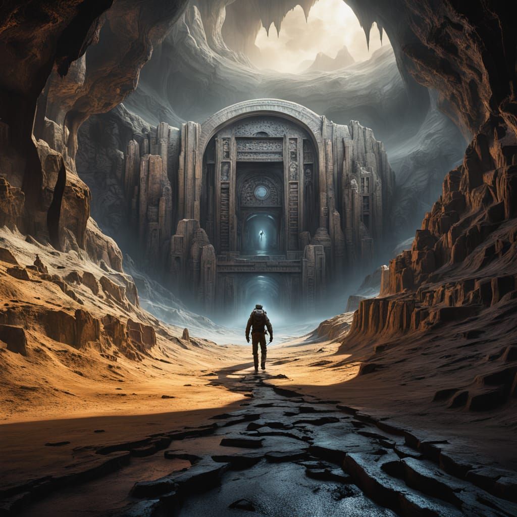 Biomechanical Explorer on Alien World