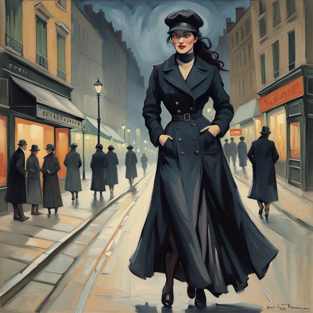 Mysterious Spy in Toulouse-Lautrec Style Portrait