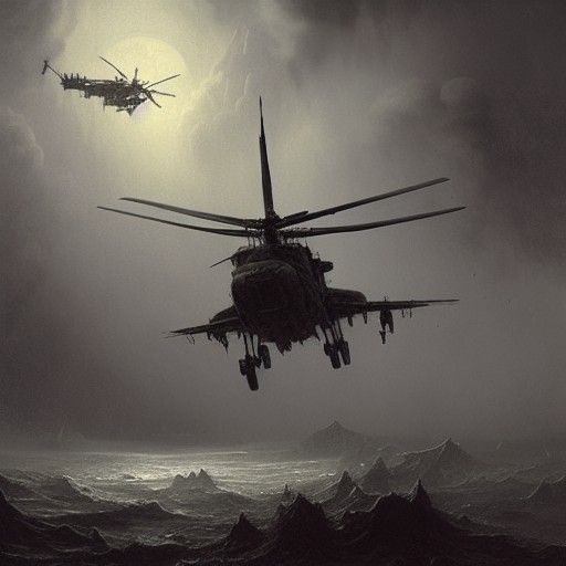 MI-24 Helicopter in Dark Gothic Style