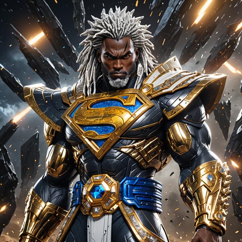 Quantum Superman in Cyborg Armor with Star Power