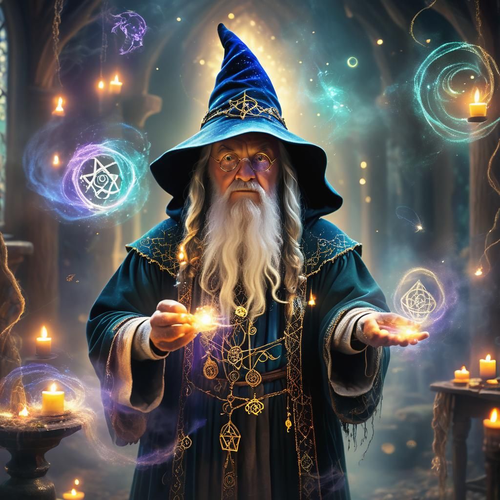 Mystical Wizard in Dreamscape Ritual