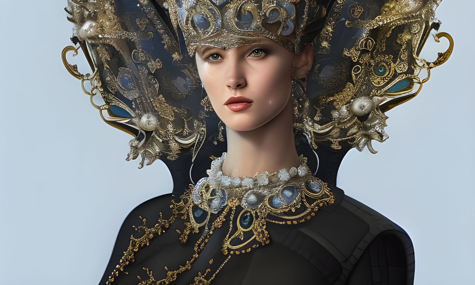 Extravagant Futuristic Haute Couture Portrait