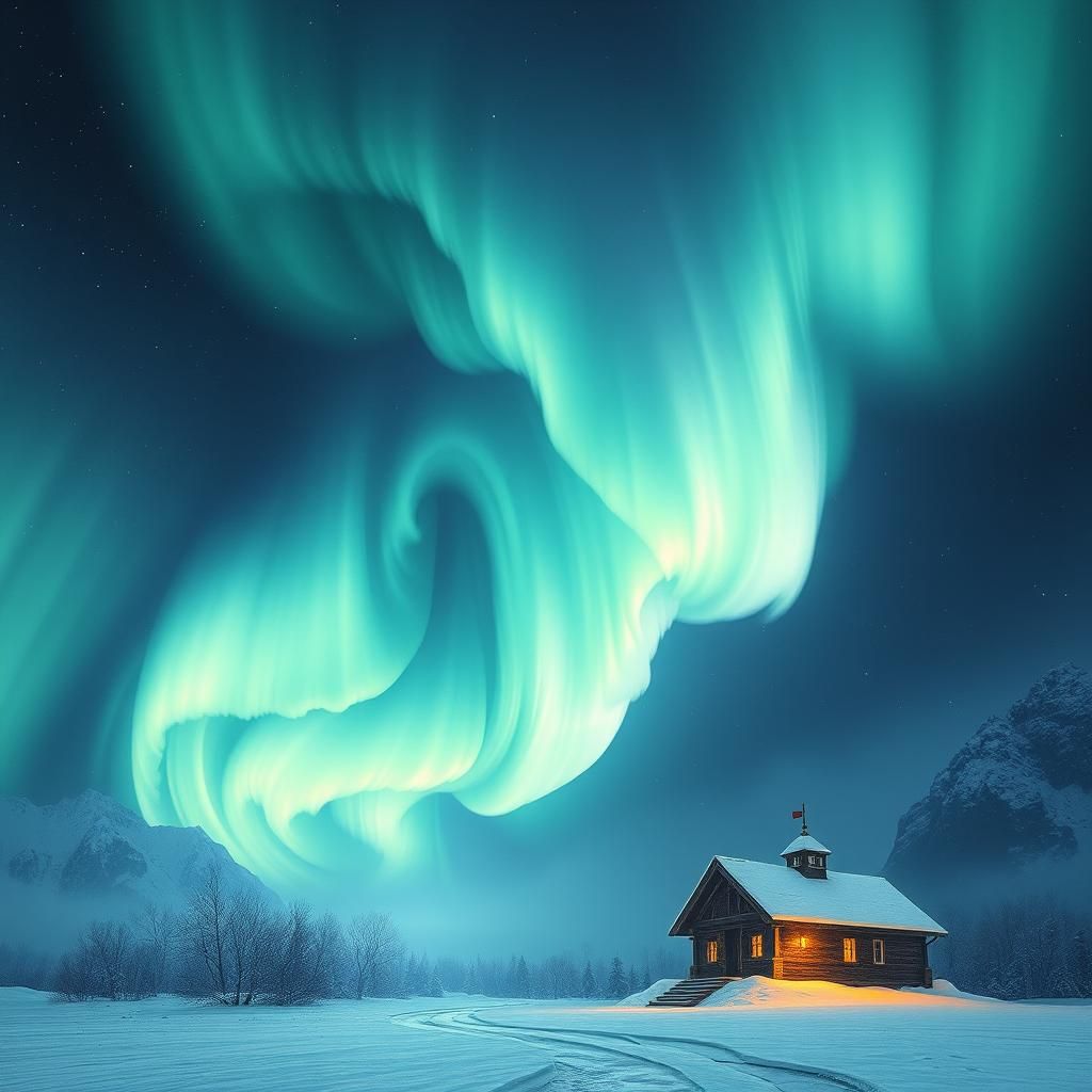 Ancient Iridescent Storm with Ethereal Light