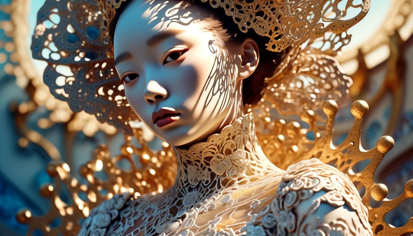 Surreal Body Sculpture in Multichromatic Lighting