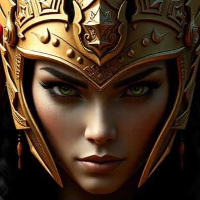 Majestic Amazon Warrior Queen in Futuristic, High-Contrast A...
