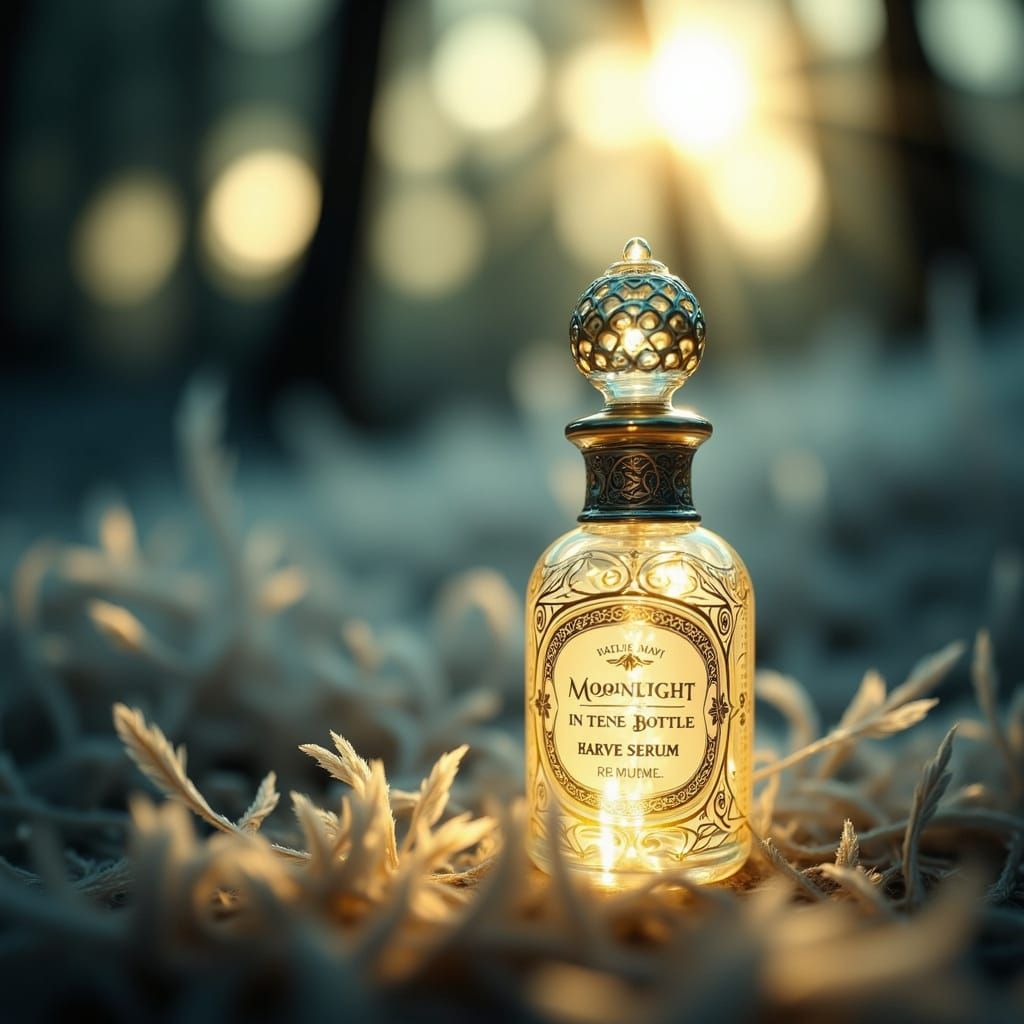 Ethereal Bottle of Moonlight Serum Radiates Celestial Glow