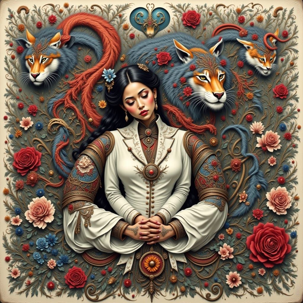 Macabre Horror Image with Beastly, Grotesque Elements