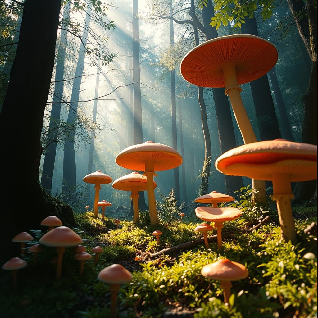 Lush Forest Cathedral in Vibrant Hues