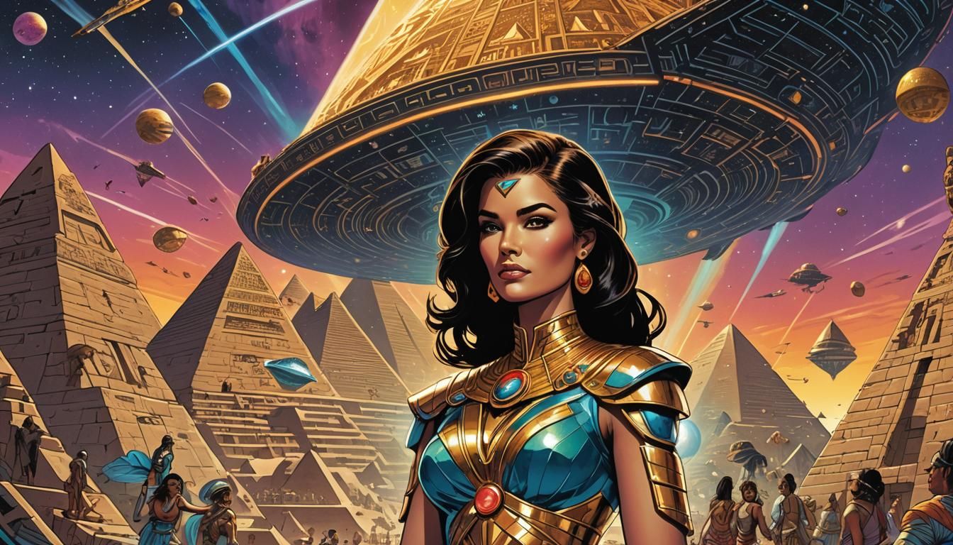 Miss Universe Contestant in UFO, Comic Book Art