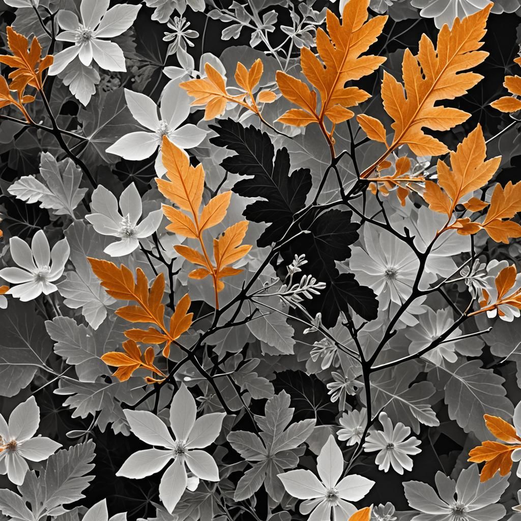 Dreamlike Botanical Photogram in Black and White