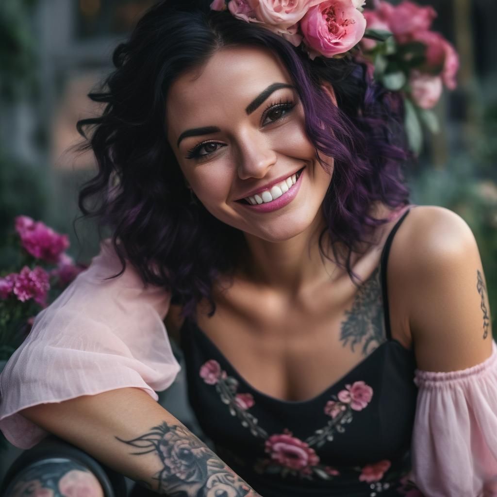 Tattooed Woman with Raven, Professional Photography