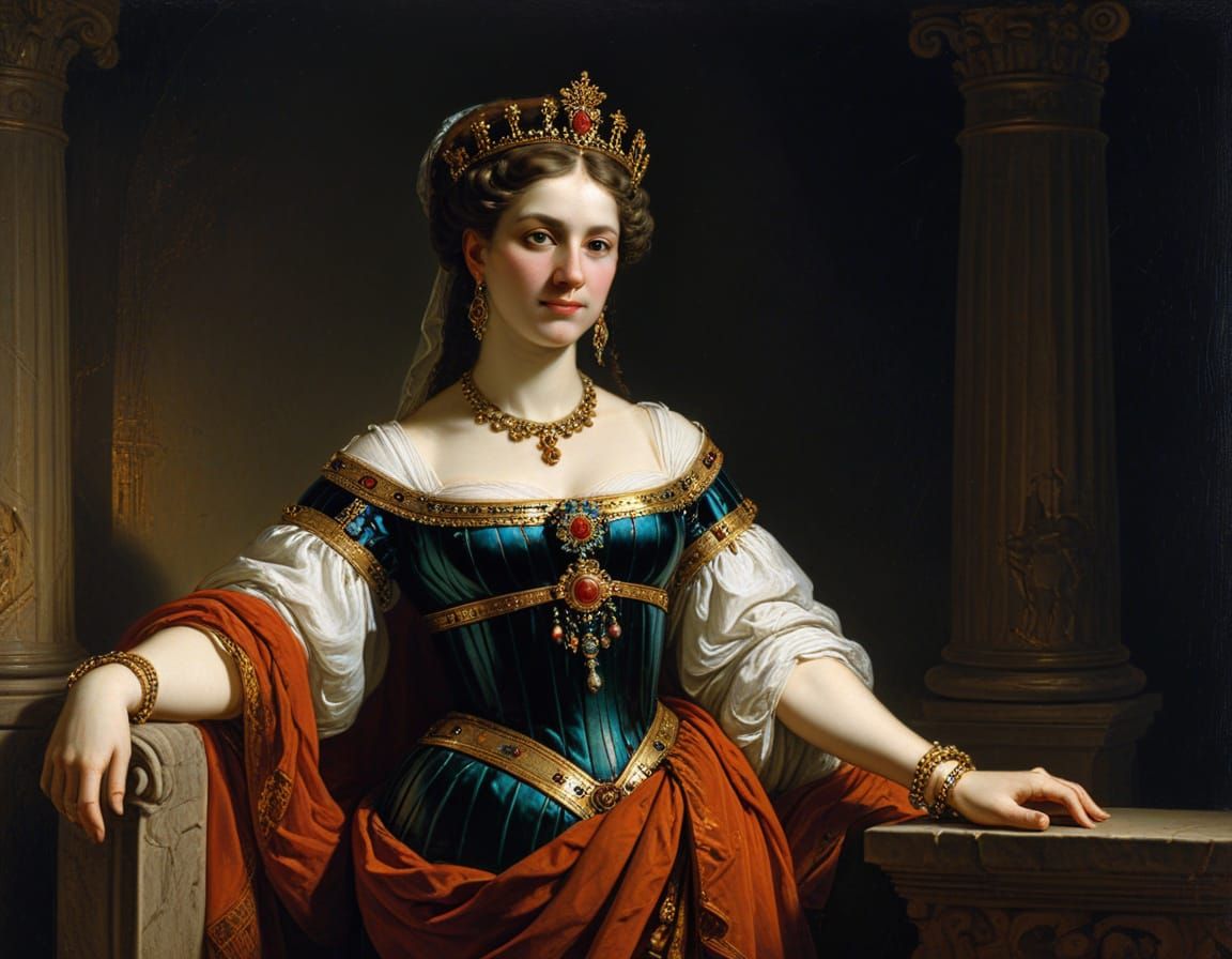 Dido, Queen of Carthage, in Rembrandt Style