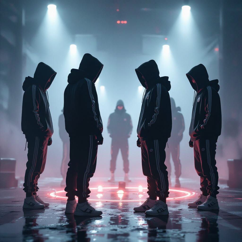 Ominous Game Participants in Cinematic Lighting