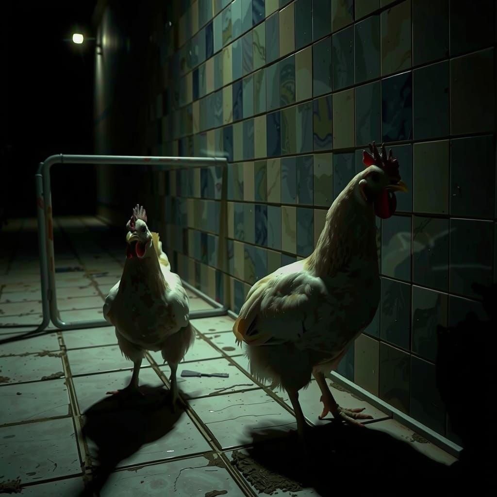 Mysterious Desolate Chickens in the Night