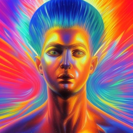 Hyperrealistic Divine God in Splash Art Style