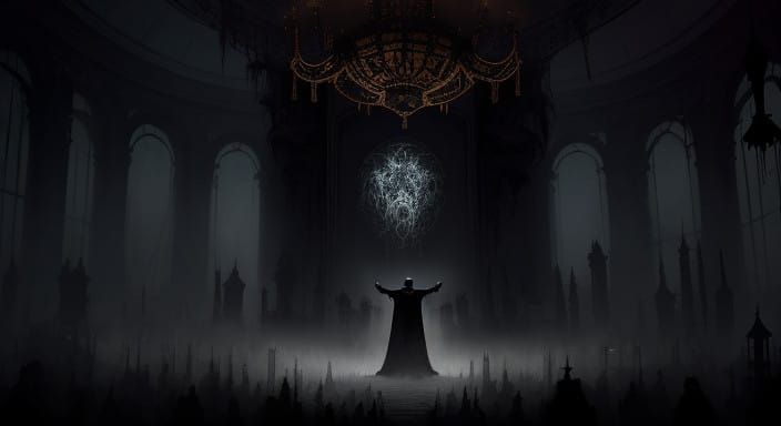 Ethereal Conductor Unleashes Ghostly Symphony in Dark Fantas...