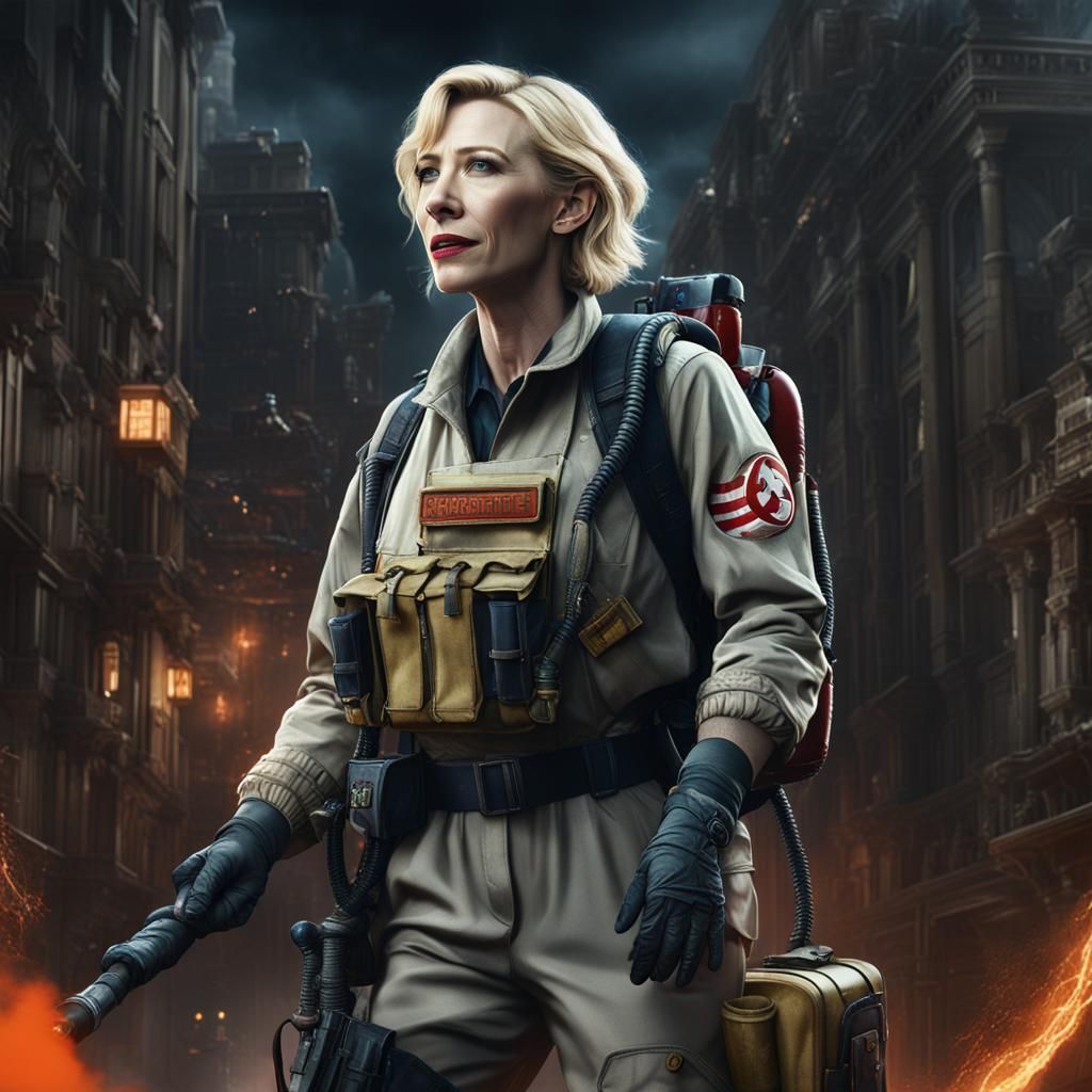 Cate Blanchett as Ghostbuster: Detailed Matte Painting