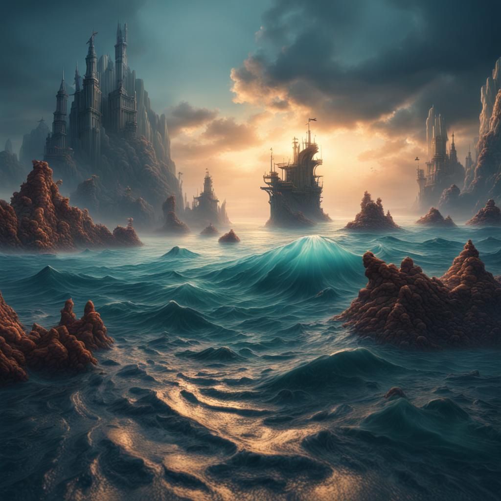 Surreal Magic Sea Concept Art in Deep Color