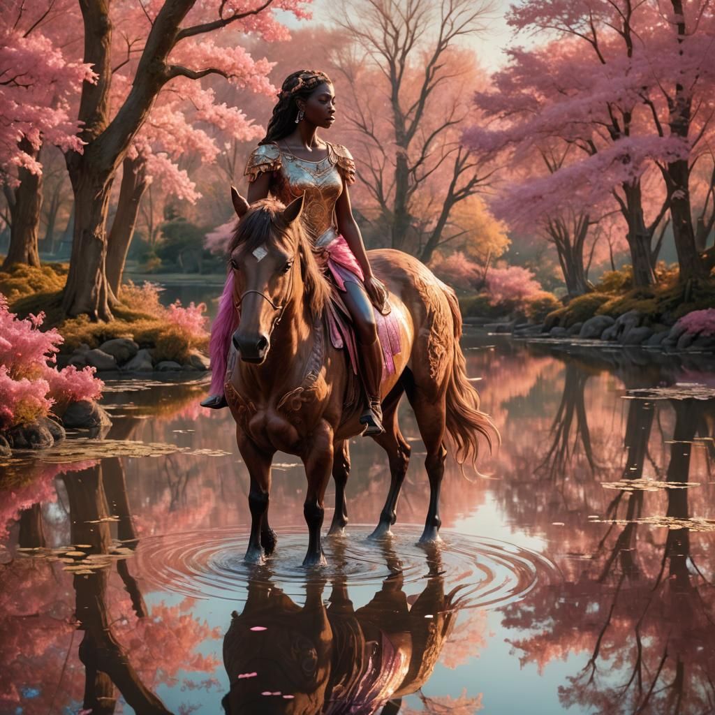 Centaur at Pond in Mythical Realism
