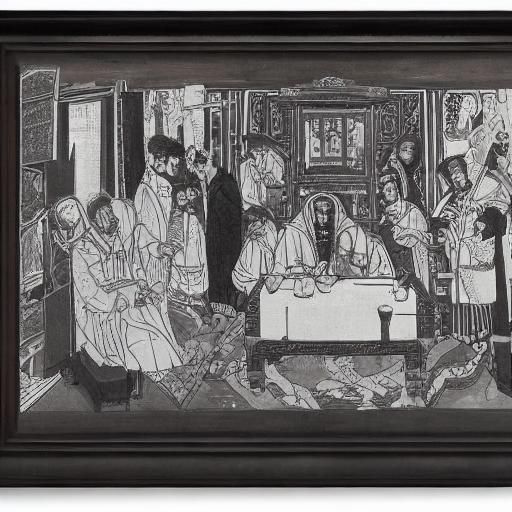 Priest Sings of Noodles: Renaissance and Fauvist Styles