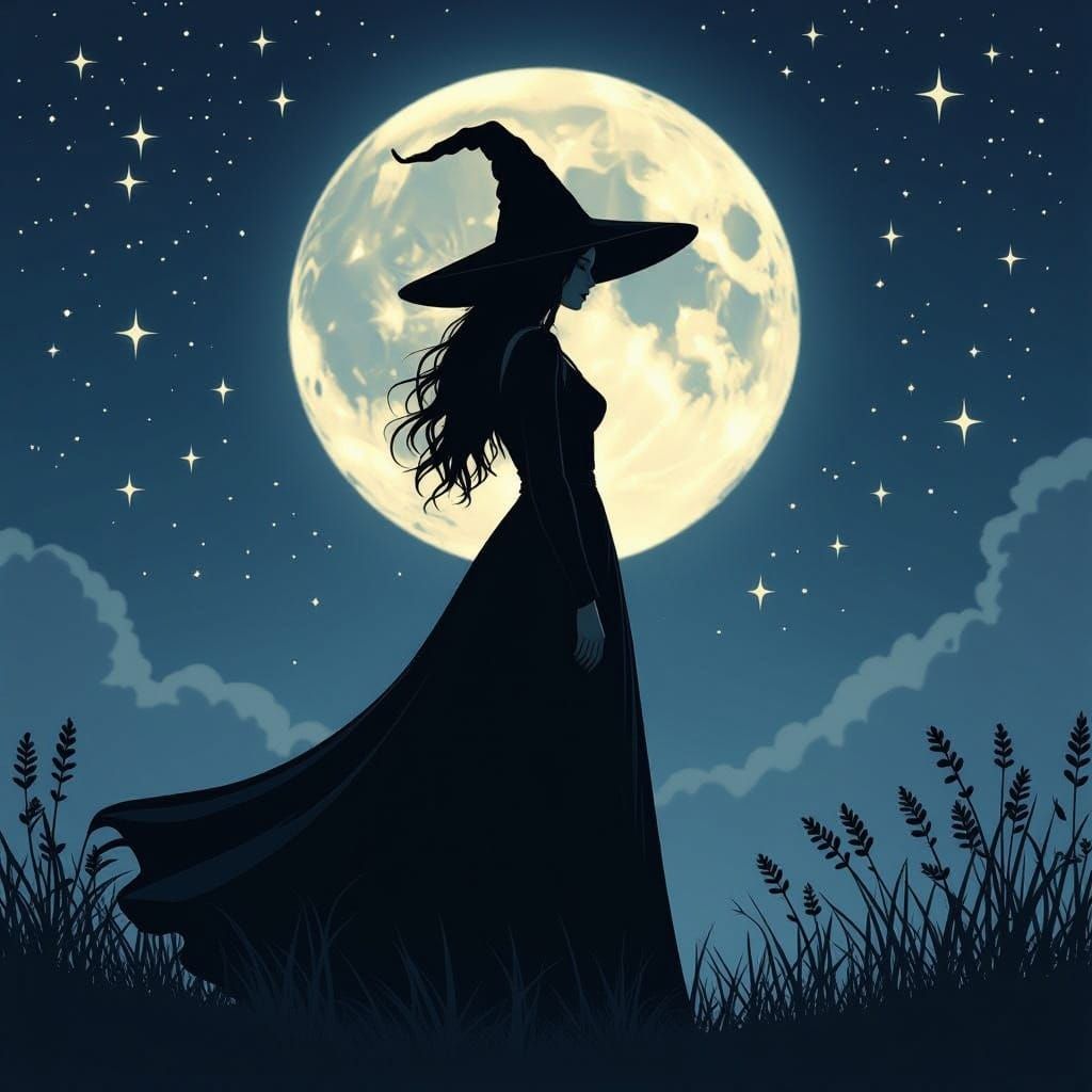 Enchantress Under Starry Moonlight