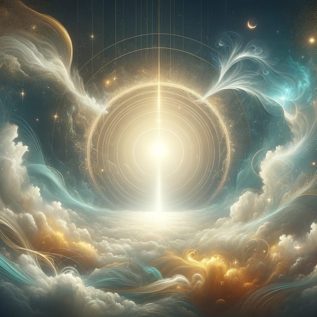 Radiant Portal in Celestial Airscape: Matte Painting