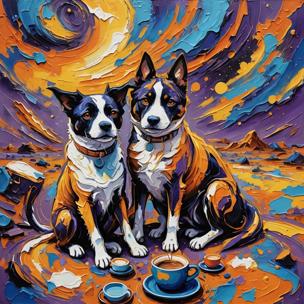 Dogs and Cats on Mars: Abstract Expressionist Coffee Break
