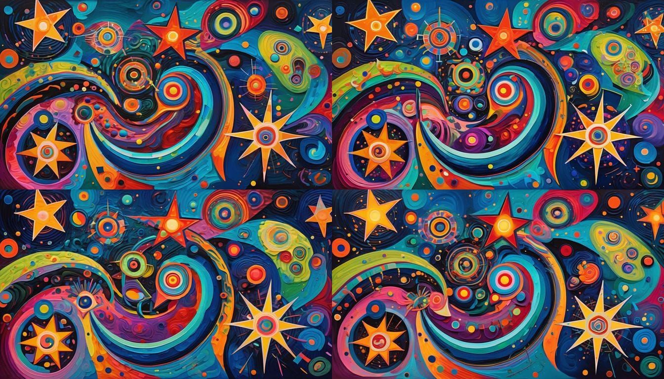 Vibrant Impasto Oil Vortexes in Surreal Fantastical Style