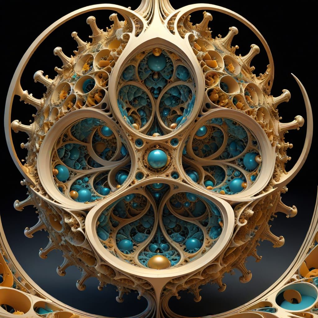 Intricate Fractal Spaceship Based on Mathematical Constants