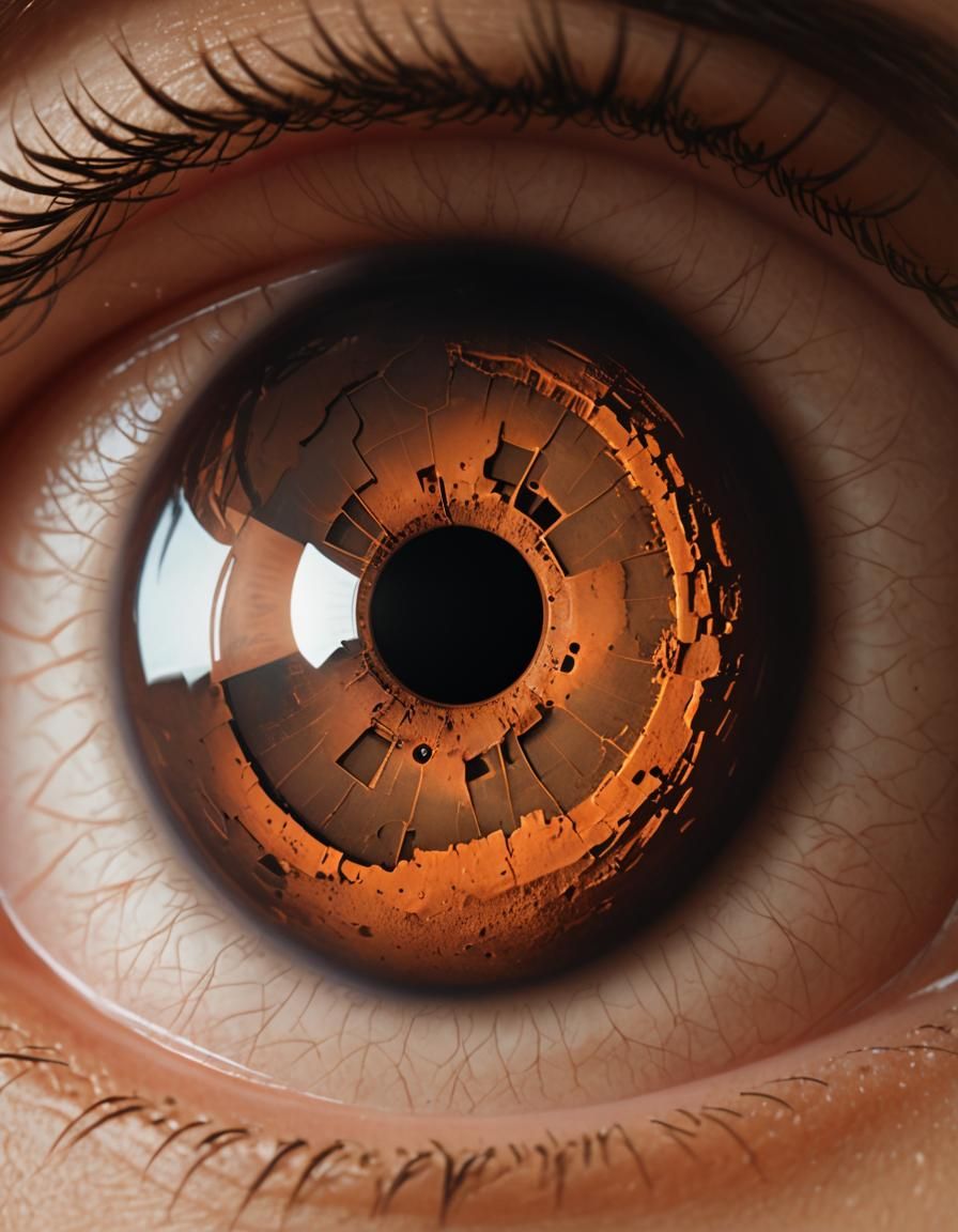 Mars Surface in Woman's Eye: Surreal Vision