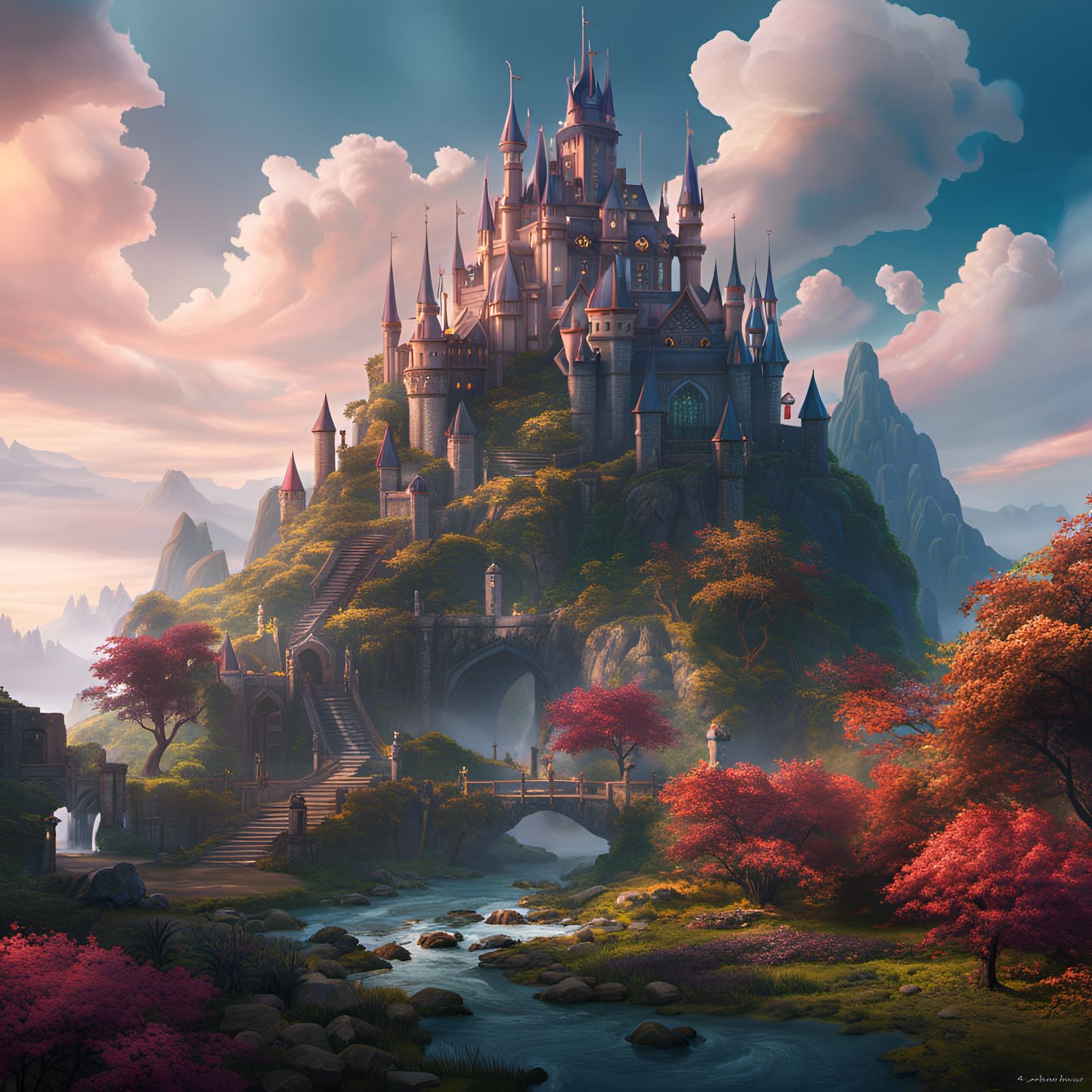 Fantastical Princess in Detailed Matte Painting