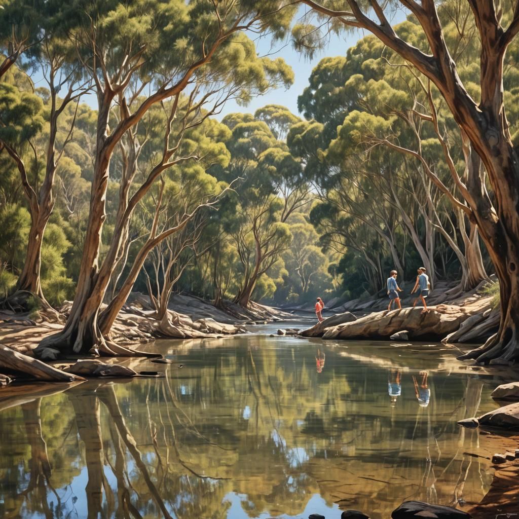 Tranquil Australian River Cove Childhood Memory