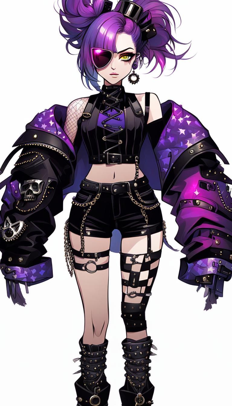 Decorative Punk Character in Light Style