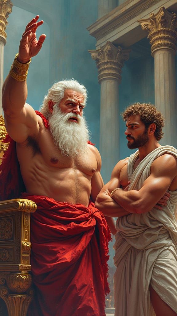 Golden Throne, Dramatic King Eurystheus, and Stoic Heracles ...