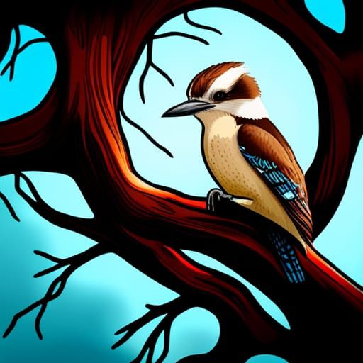 Kookaburra Portrait in Gum Tree, Professional Photography