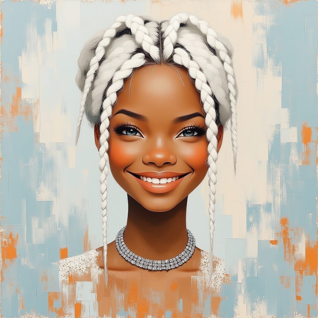 African Queen in English Romanticism Style with Impasto Oil ...