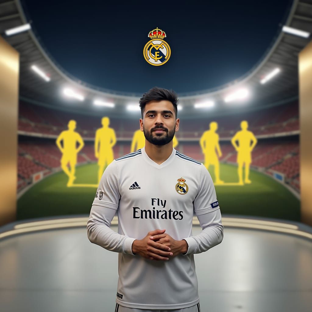Real Madrid YouTube Studio with Modern 3D Text