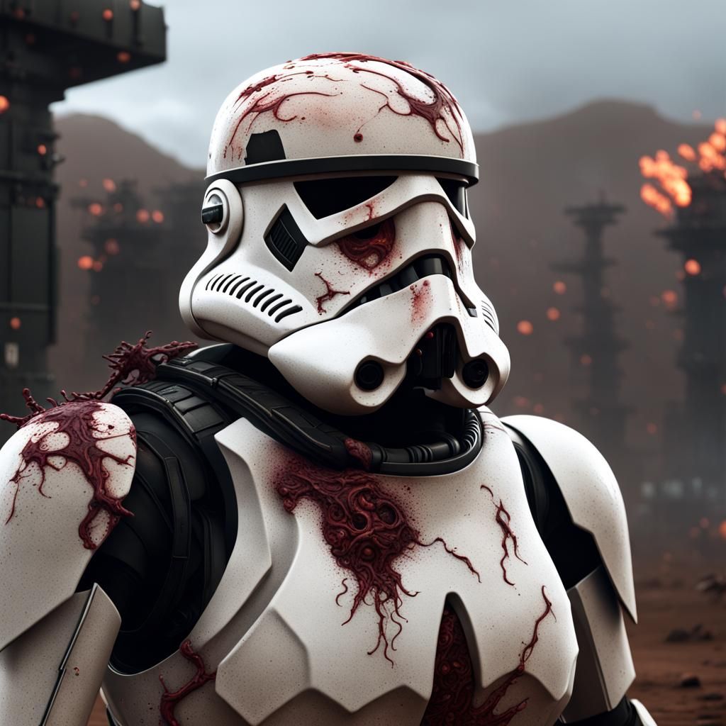 Infected Stormtrooper: Detailed Matte Painting