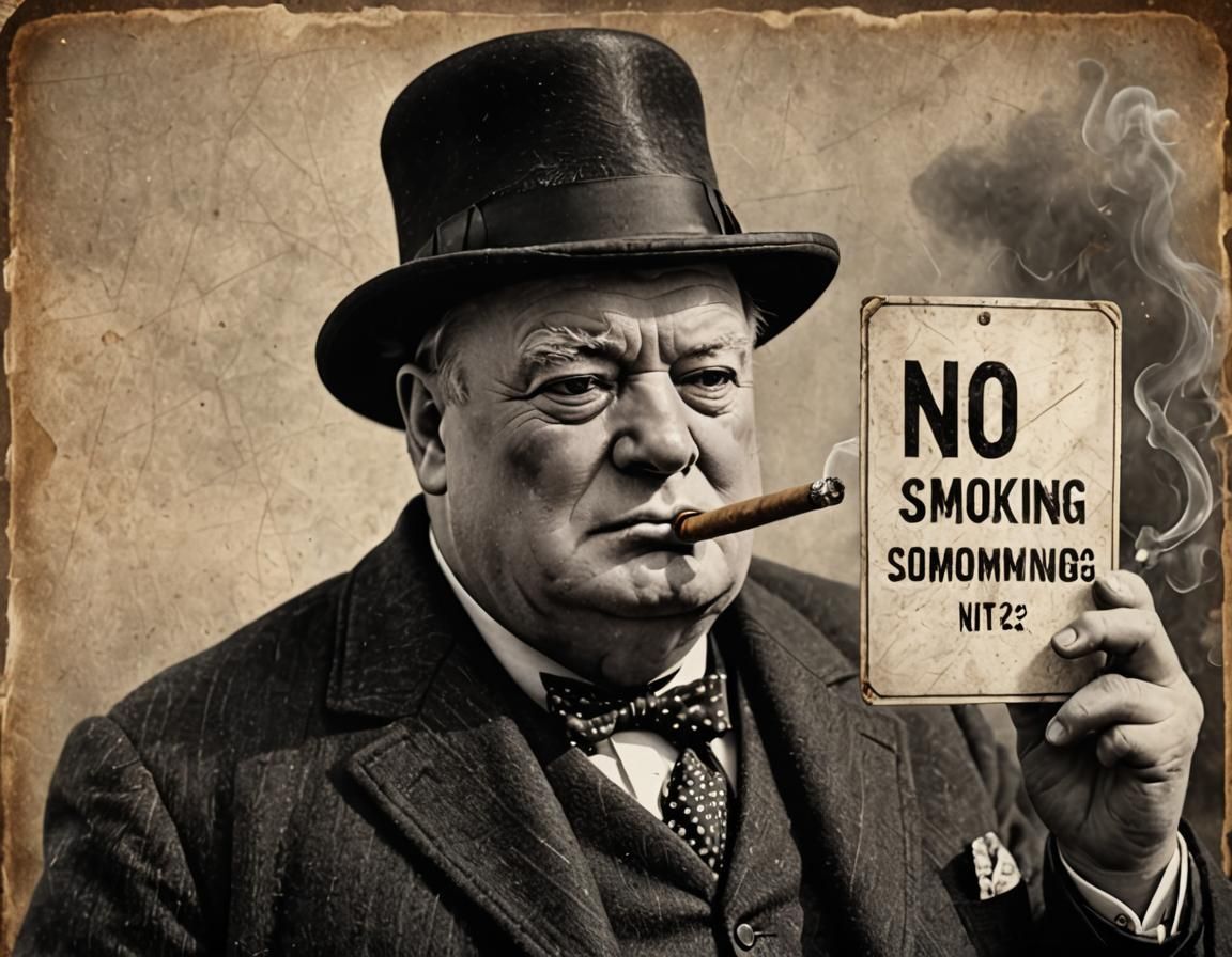 An old picture of Churchill - No smoking!