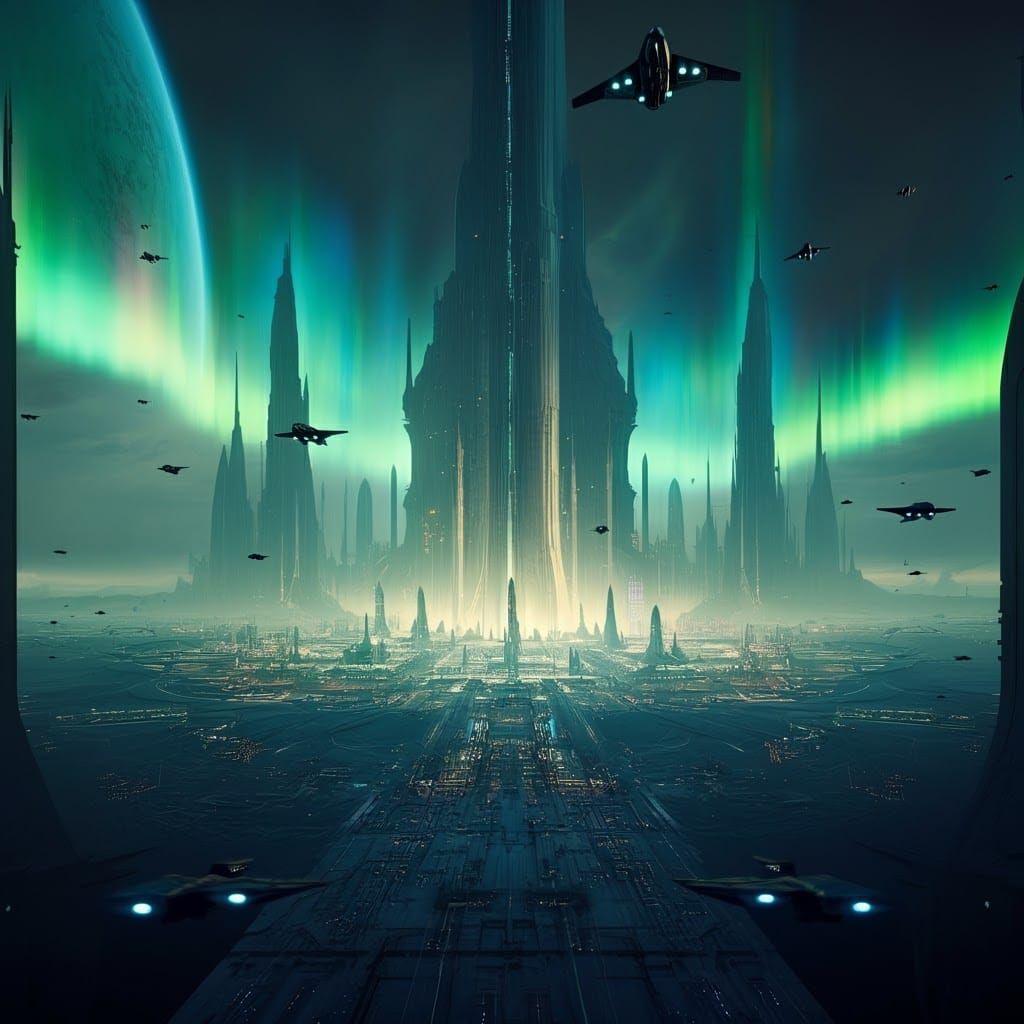 Cyberpunk Metropolis on Alien Planet